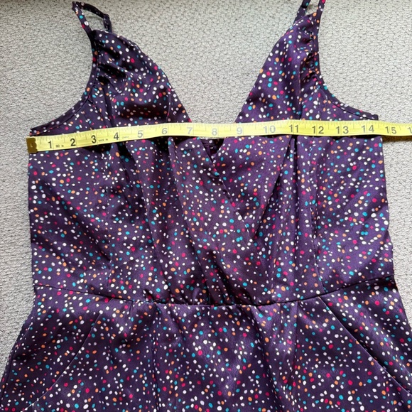 Elegant Purple Spaghetti Strap Gap Dress Size 8 Polka Dot Fit & Flare - Picture 7 of 7